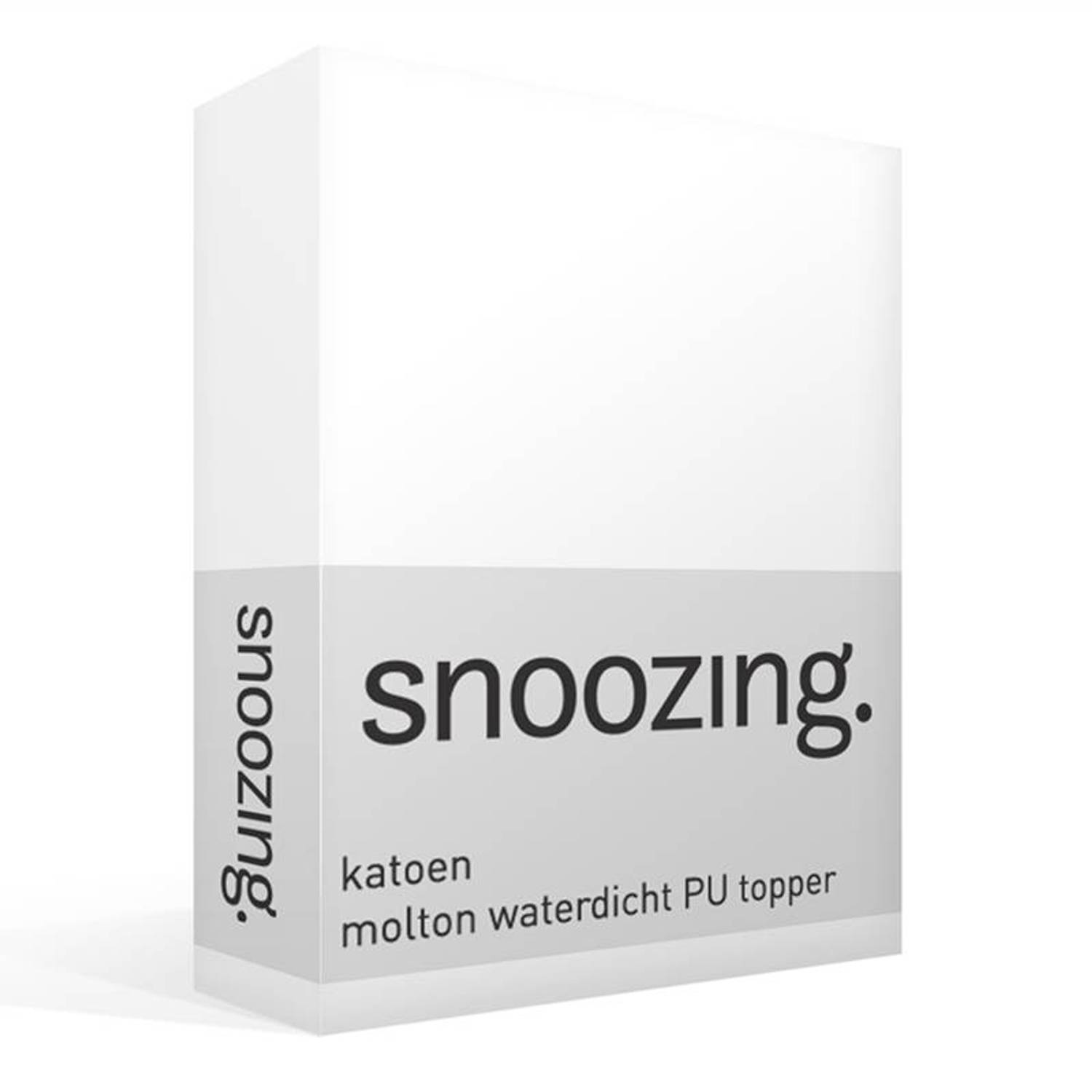 Snoozing Katoen Molton Waterdicht Pu Topper Hoeslaken - 100% Katoen - 2-persoons (140x200 Cm) - - Wit