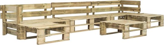 Vidaxl 6-delige Loungeset Pallet Hout - Bruin