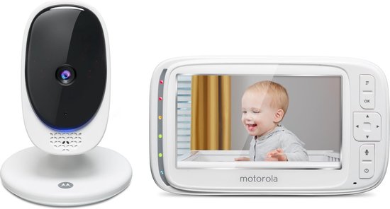 Motorola Comfort50 Babyfoon - 5"" Kleurenscherm - Infrarood Nachtzicht - Wit