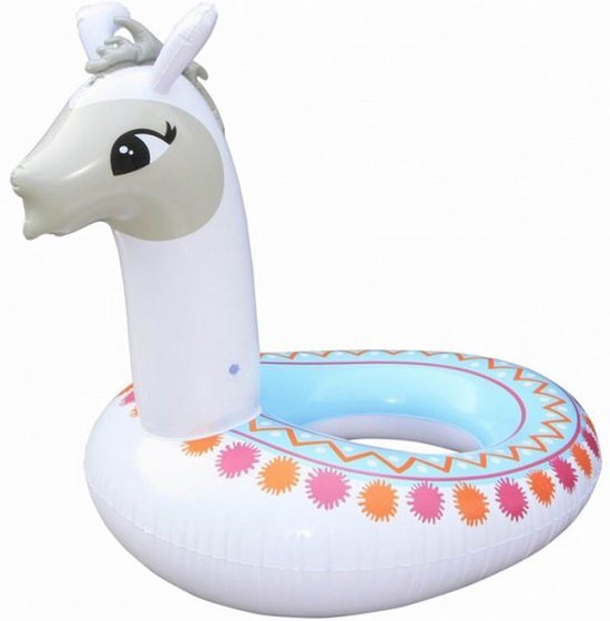 Opblaasbare Lama/alpaca Zwemband/zwemring 95 Cm Speelgoed - Buitenspeelgoed Waterspeelgoed - Wit