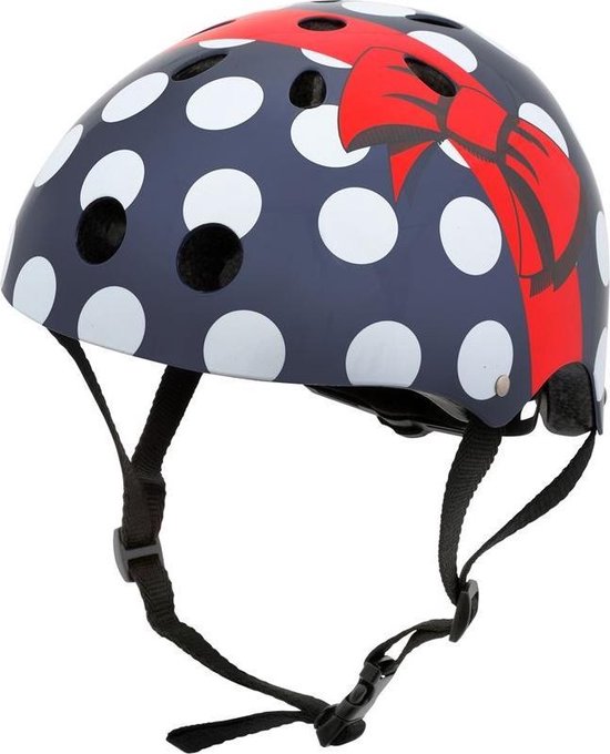 Mini Hornit Lids Fietshelm Voor Kinderen - Met Led Achterlicht - Polka Dot (S) - Blauw