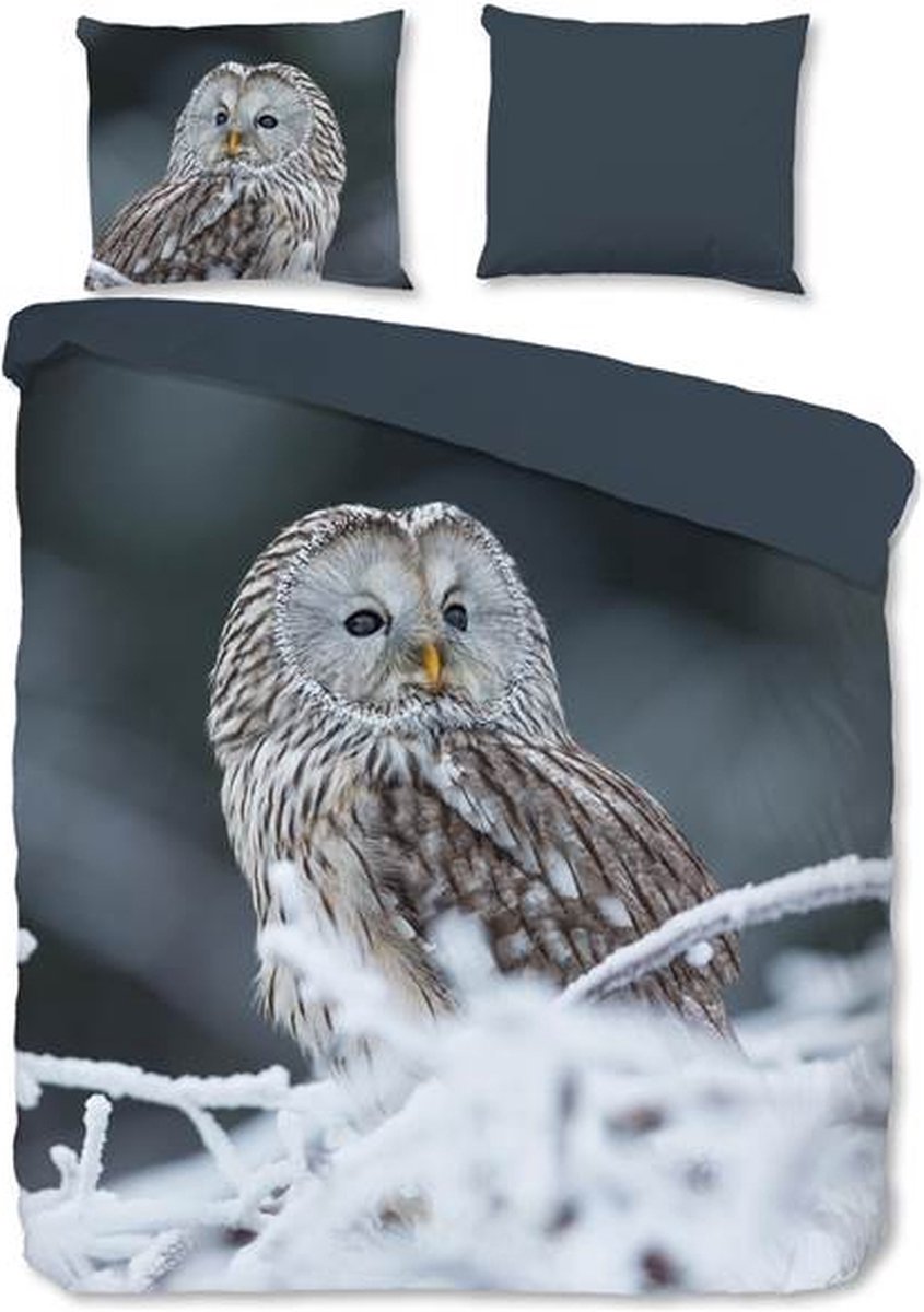 Good Morning Bennie Dekbedovertrek - 2-persoons (200x200/220 Cm + 2 Slopen) - Katoen - - Grijs