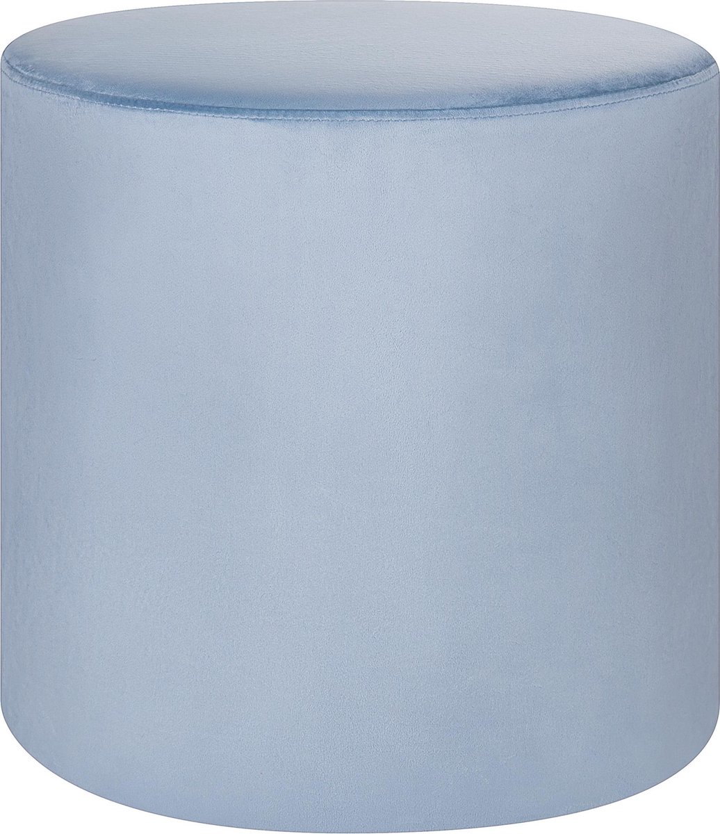 Beliani Lovett Poef Fluweel 47 X 47 Cm - Blauw