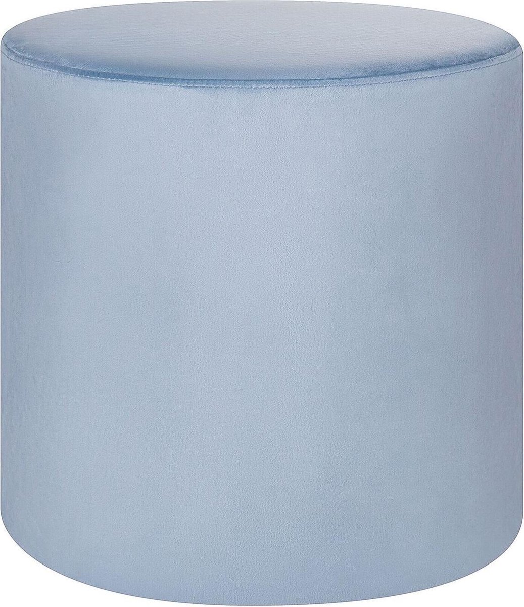 Beliani Lovett Poef Fluweel 47 X 47 Cm - Blauw