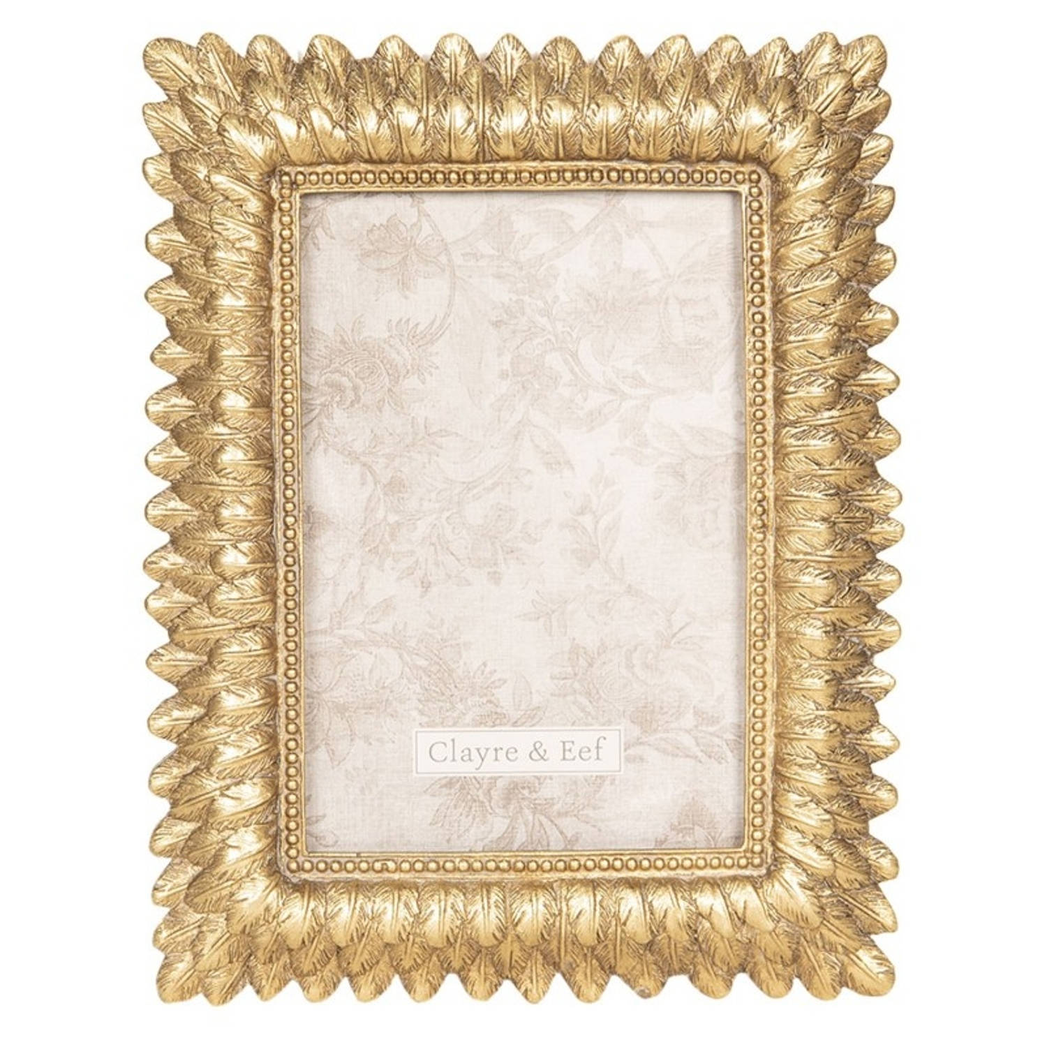 Clayre & Eef Fotolijst 16*2*20 Cm / 10*15 Cmkleurig Polyresin / Glas Rechthoekig 2f0607 - Goud