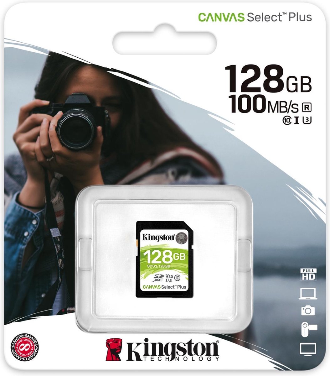 Kingston Canvas Select Plus Sdxc 128 Gb - Zwart