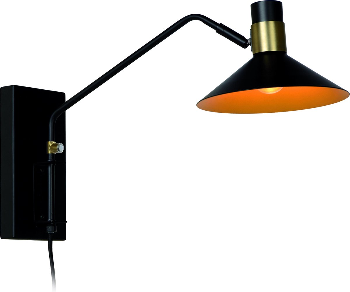 Lucide Pepijn Wandlamp 1xe14 / Goud - Zwart