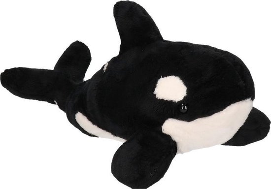 Pluche Zwart/te Orka Knuffel 36 Cm - Orka Zeedieren Knuffels - Speelgoed Voor Kinderen - Wit