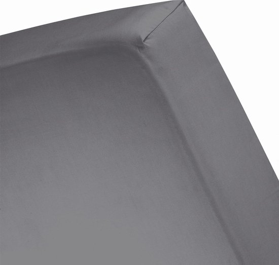 Cinderella Katoen-satijn Topper Hoeslaken - 100% Katoen-satijn - 2-persoons (120x200 Cm) - Anthracite - Grijs