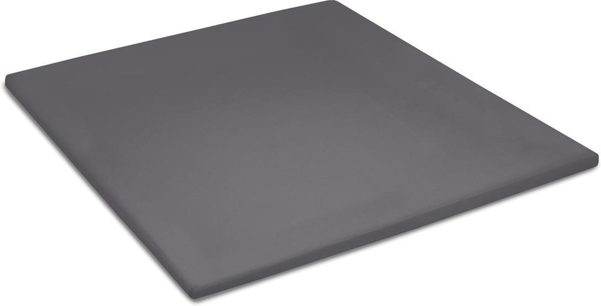 Cinderella Katoen-satijn Topper Hoeslaken - 100% Katoen-satijn - 2-persoons (120x200 Cm) - Anthracite - Grijs