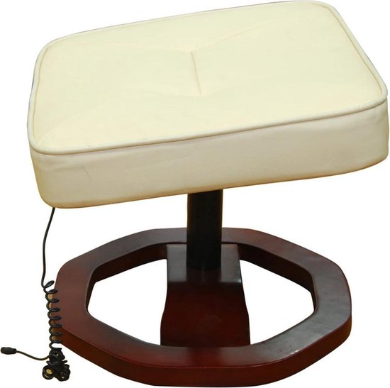 Vidaxl Massagestoel Met Voetenbankje Kunstleer Crème