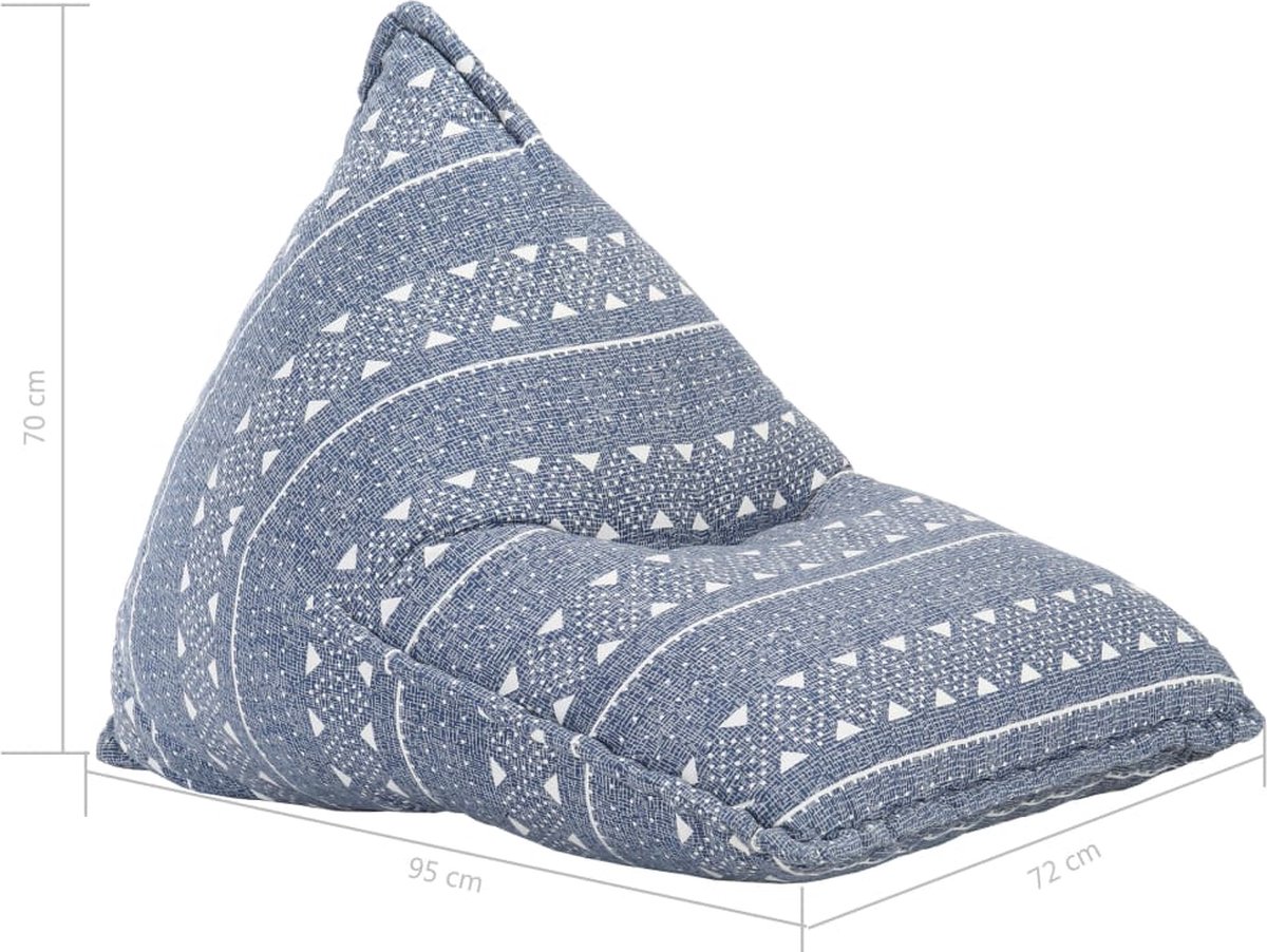 Vidaxl Zitzak Stof Patchwork Indigo - Beige