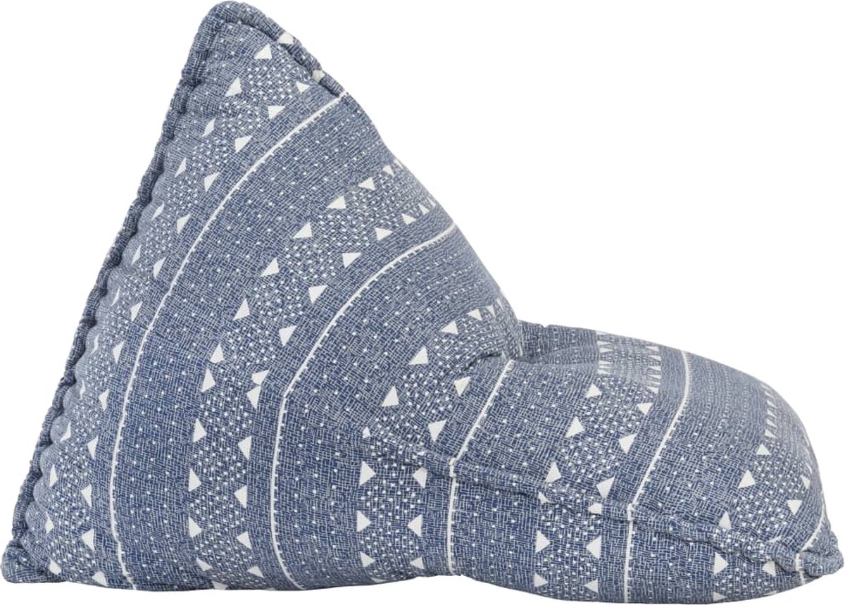 Vidaxl Zitzak Stof Patchwork Indigo - Beige