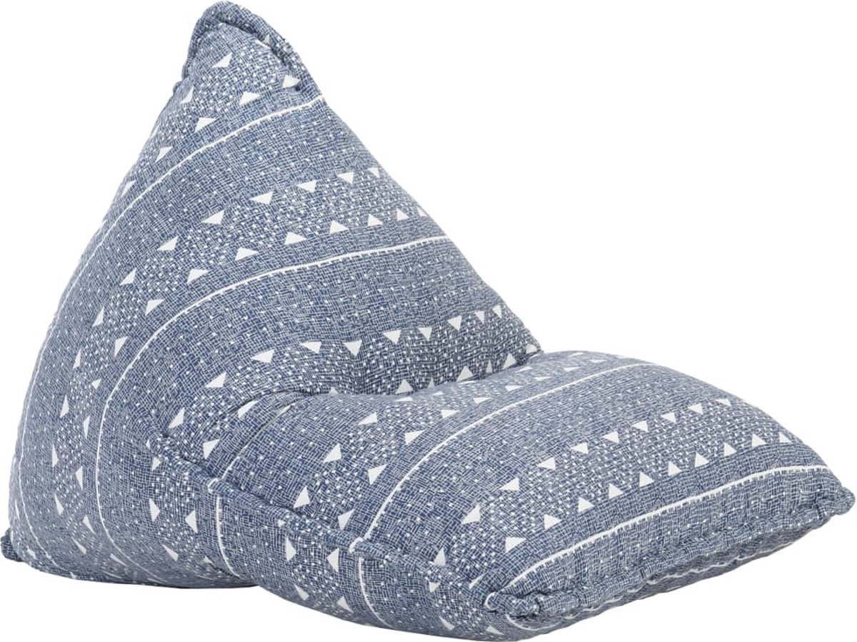 Vidaxl Zitzak Stof Patchwork Indigo - Beige
