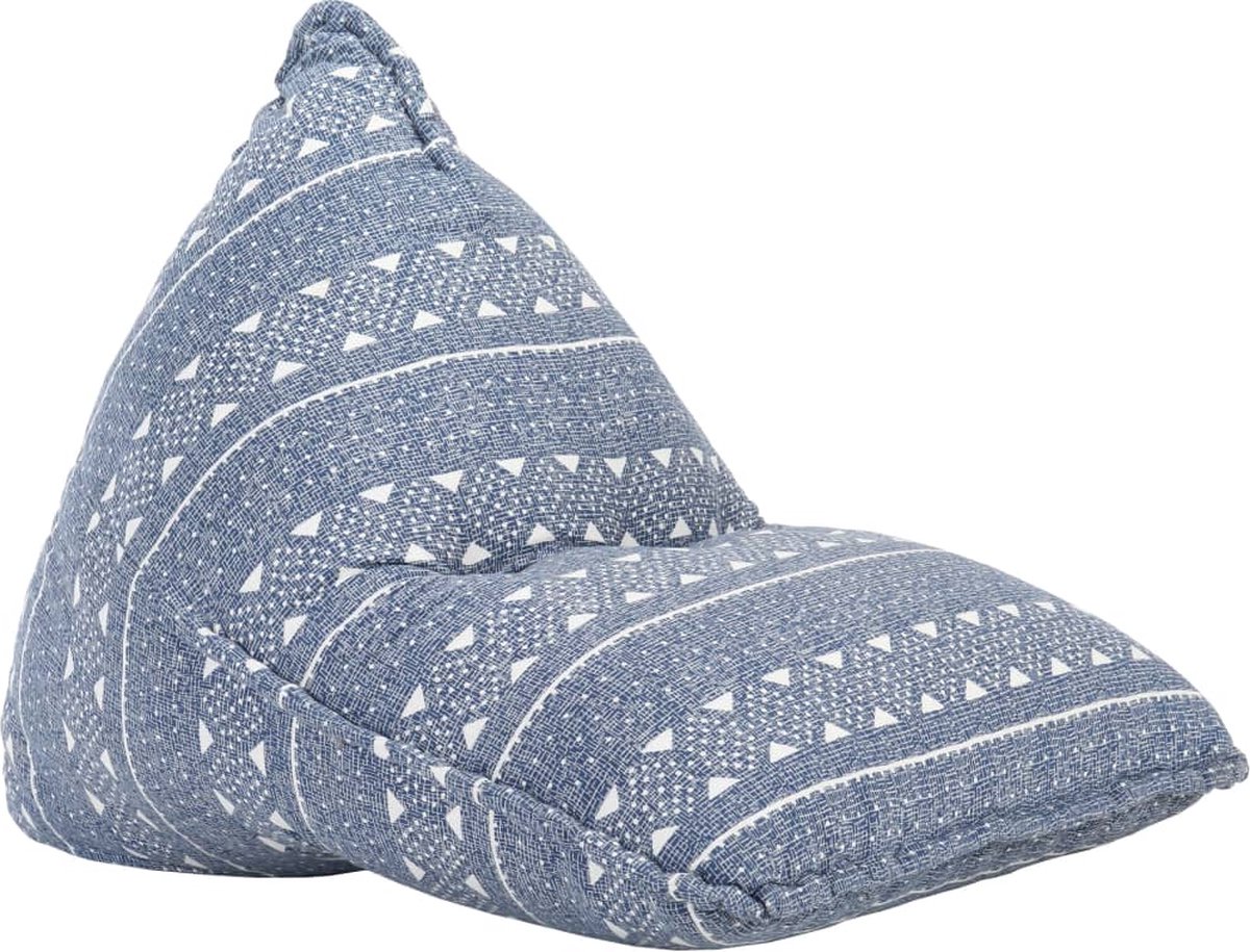 Vidaxl Zitzak Stof Patchwork Indigo - Beige