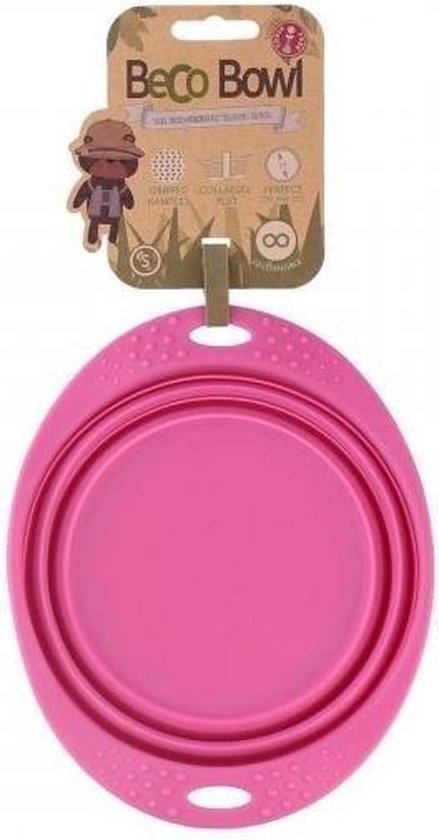 Beco Pets Drinkbak of voerbak Travel Bowl - Roze