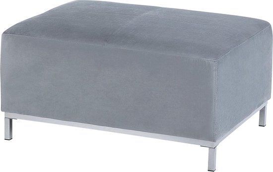 Beliani Oslo Hocker Fluweel 95 X 95 Cm - Grijs