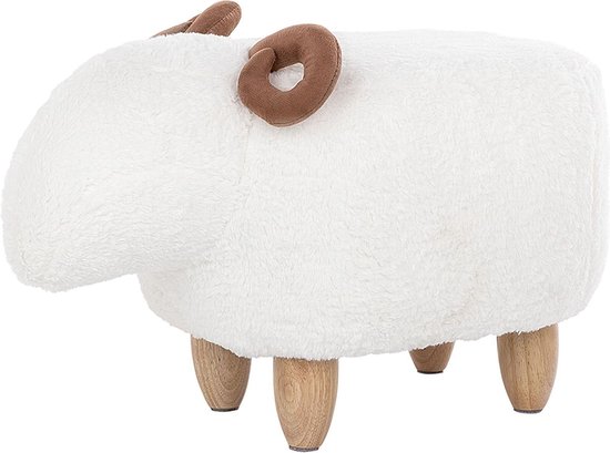 Beliani Lamb Hocker Polyester 34 X 61 Cm