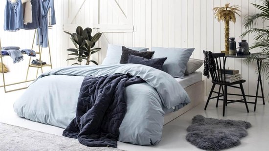 Walra Vintage Cotton Dekbedovertrek - Lits-jumeaux (240x200/220 Cm + 2 Slopen) - Katoen - Jeans - Blauw