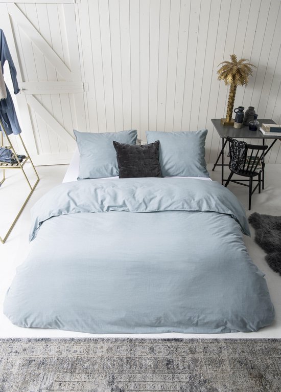 Walra Vintage Cotton Dekbedovertrek - Lits-jumeaux (240x200/220 Cm + 2 Slopen) - Katoen - Jeans - Blauw