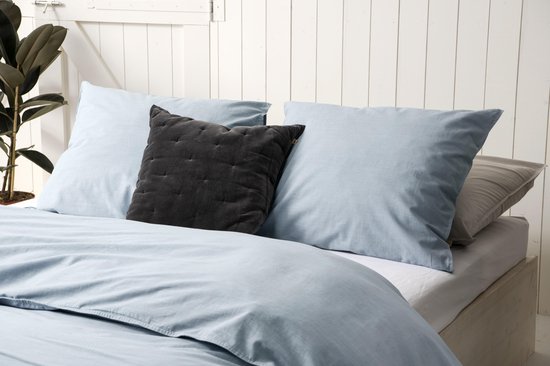 Walra Vintage Cotton Dekbedovertrek - Lits-jumeaux (240x200/220 Cm + 2 Slopen) - Katoen - Jeans - Blauw