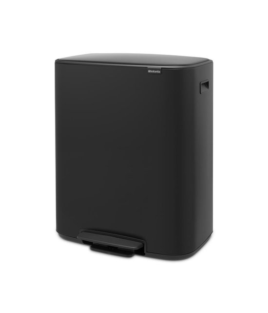 Brabantia Bo Pedal Bin 60 Liter Matt Black - Zwart