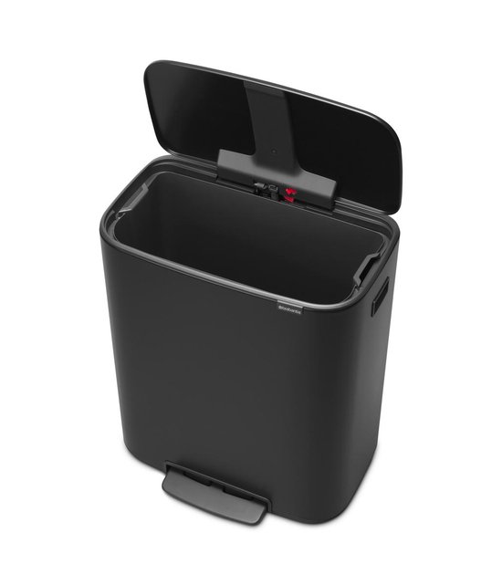 Brabantia Bo Pedal Bin 60 Liter Matt Black - Zwart