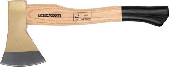 Handbijl Met Handvat - 800 Gram - 35 Cm - Hakbijl - Outdoor Camping Kampeer Bijlen Metaal/hout - Zwart