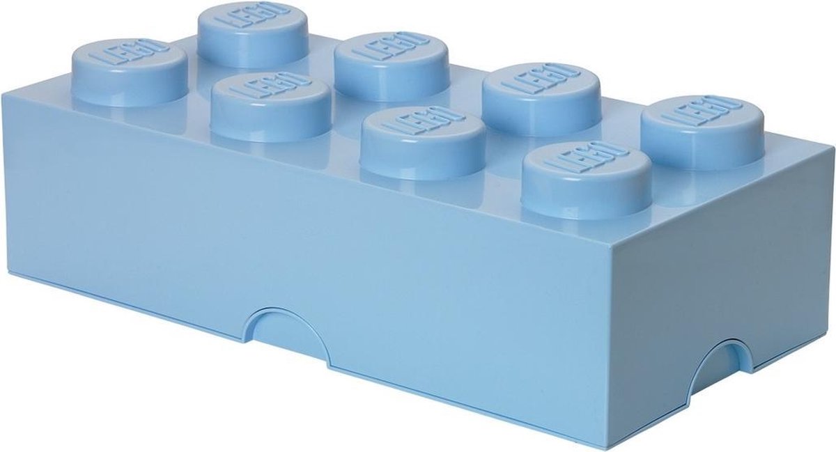 Lego Brick 8 Opbergbox - Licht - Blauw