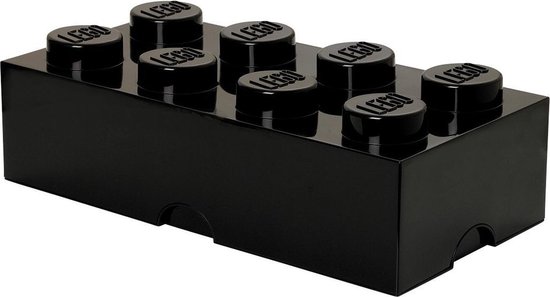 Lego Brick 8 Opbergbox - - Zwart