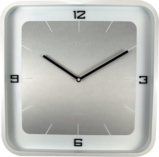 Nextime Wandklok Square Wall 40 X 40 X 4 Cm - Wit