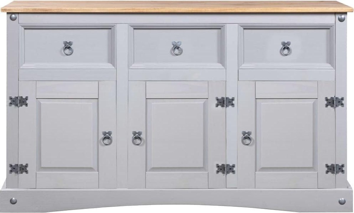 Vidaxl Dressoir 132x43x78 Cm Mexicaans Grenenhout Corona-stijl - Grijs