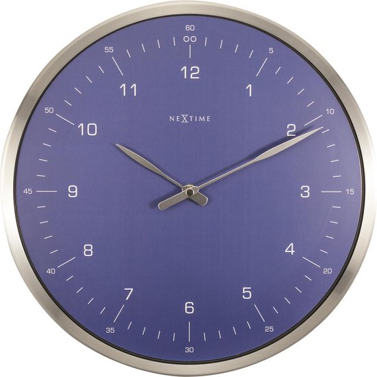 Nextime Wandklok 60 Minutes Ø33 Metaal - Blauw