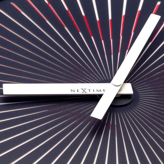 Nextime Wandklok - Ø 30 Cm Plastic Bewegende Klok- 'Motion Star Red' - Rood