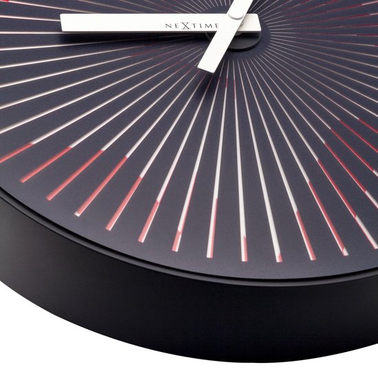 Nextime Wandklok - Ø 30 Cm Plastic Bewegende Klok- 'Motion Star Red' - Rood