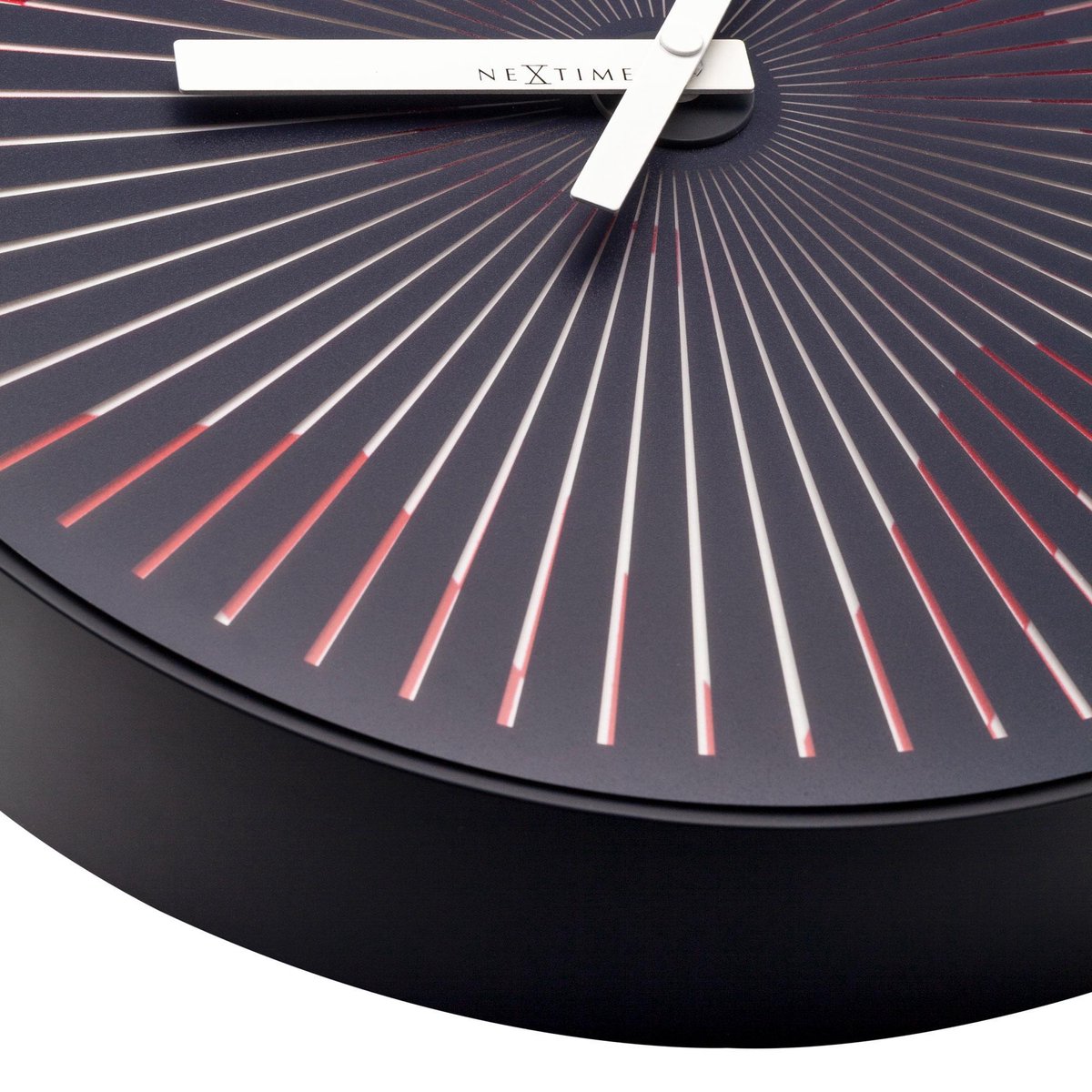 Nextime Wandklok - Ø 30 Cm Plastic Bewegende Klok- 'Motion Star Red' - Rood