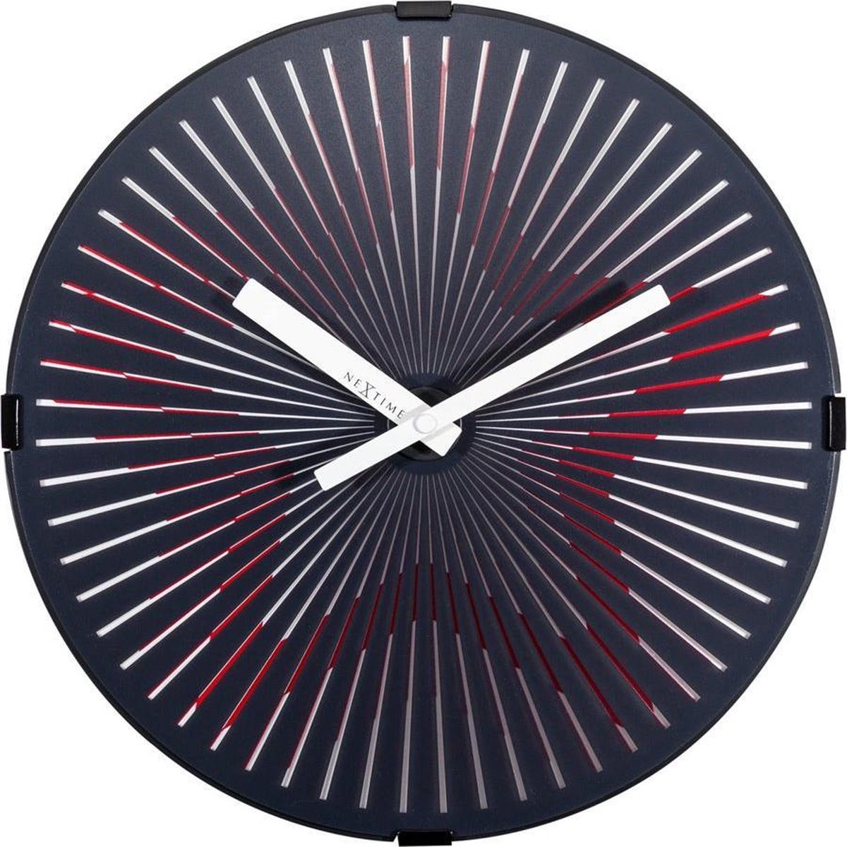 Nextime Wandklok - Ø 30 Cm Plastic Bewegende Klok- 'Motion Star Red' - Rood
