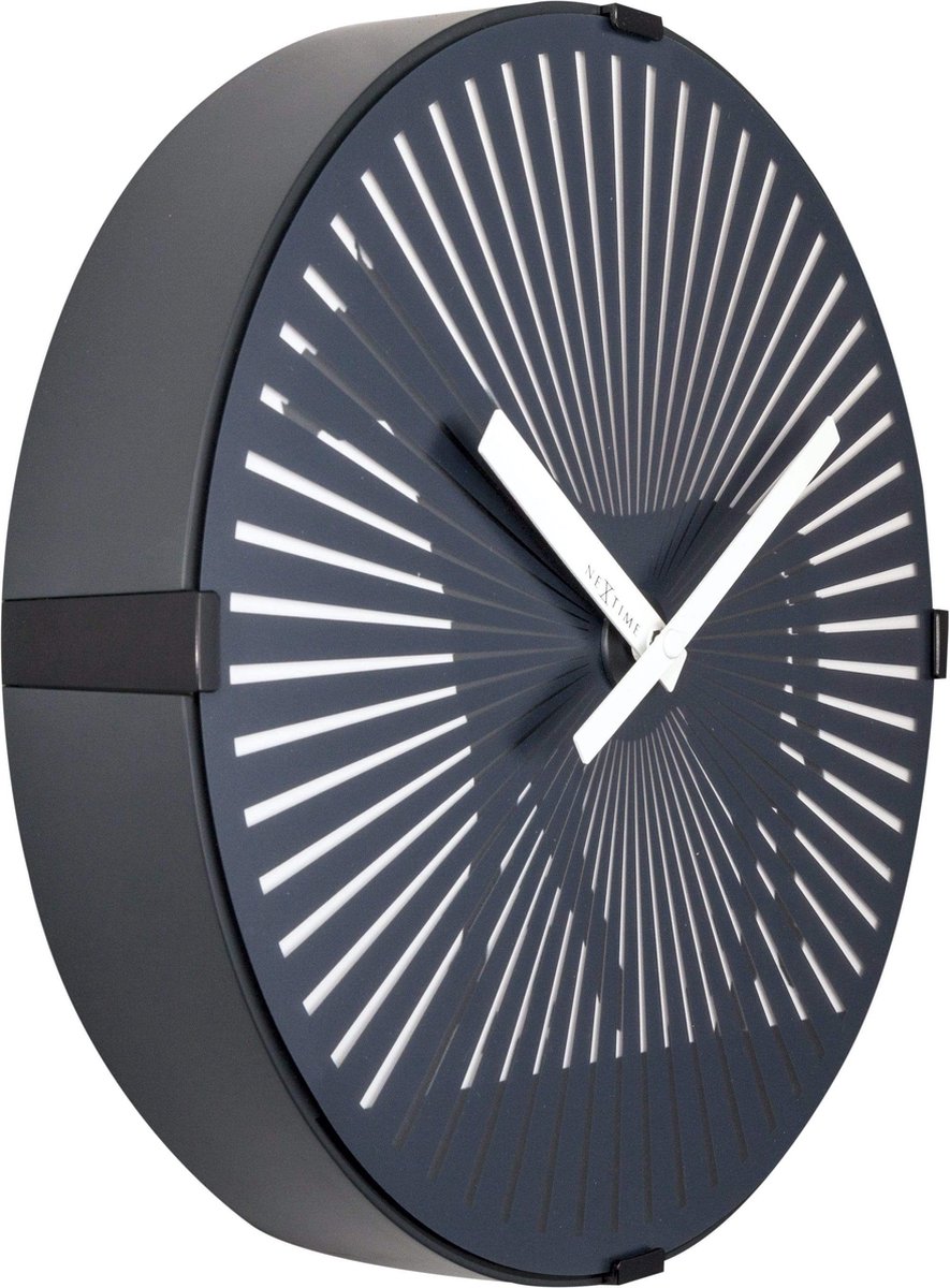 Nextime Wandklok Horse Ø30,5 Plastic Motion - Zwart
