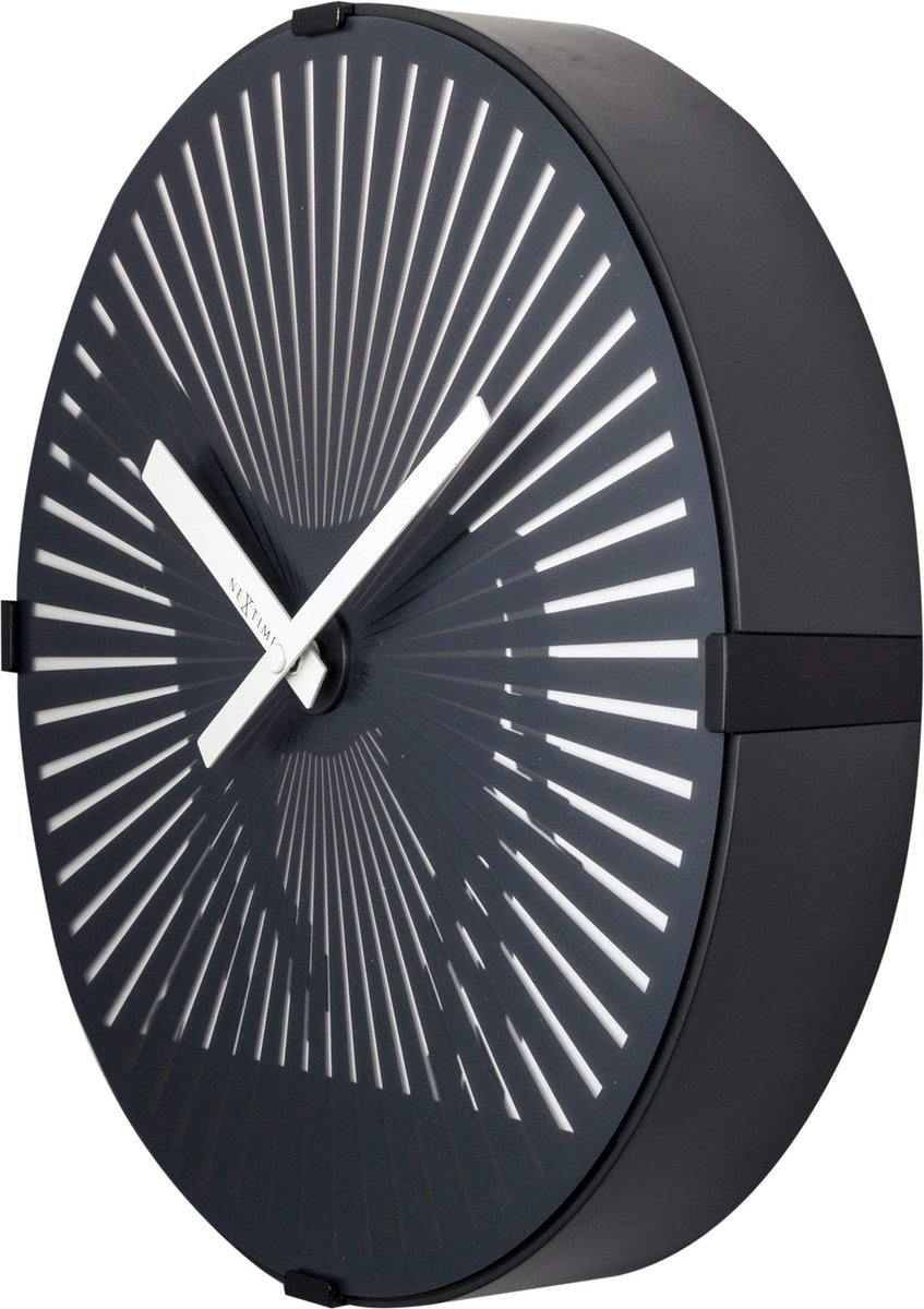 Nextime Wandklok Horse Ø30,5 Plastic Motion - Zwart
