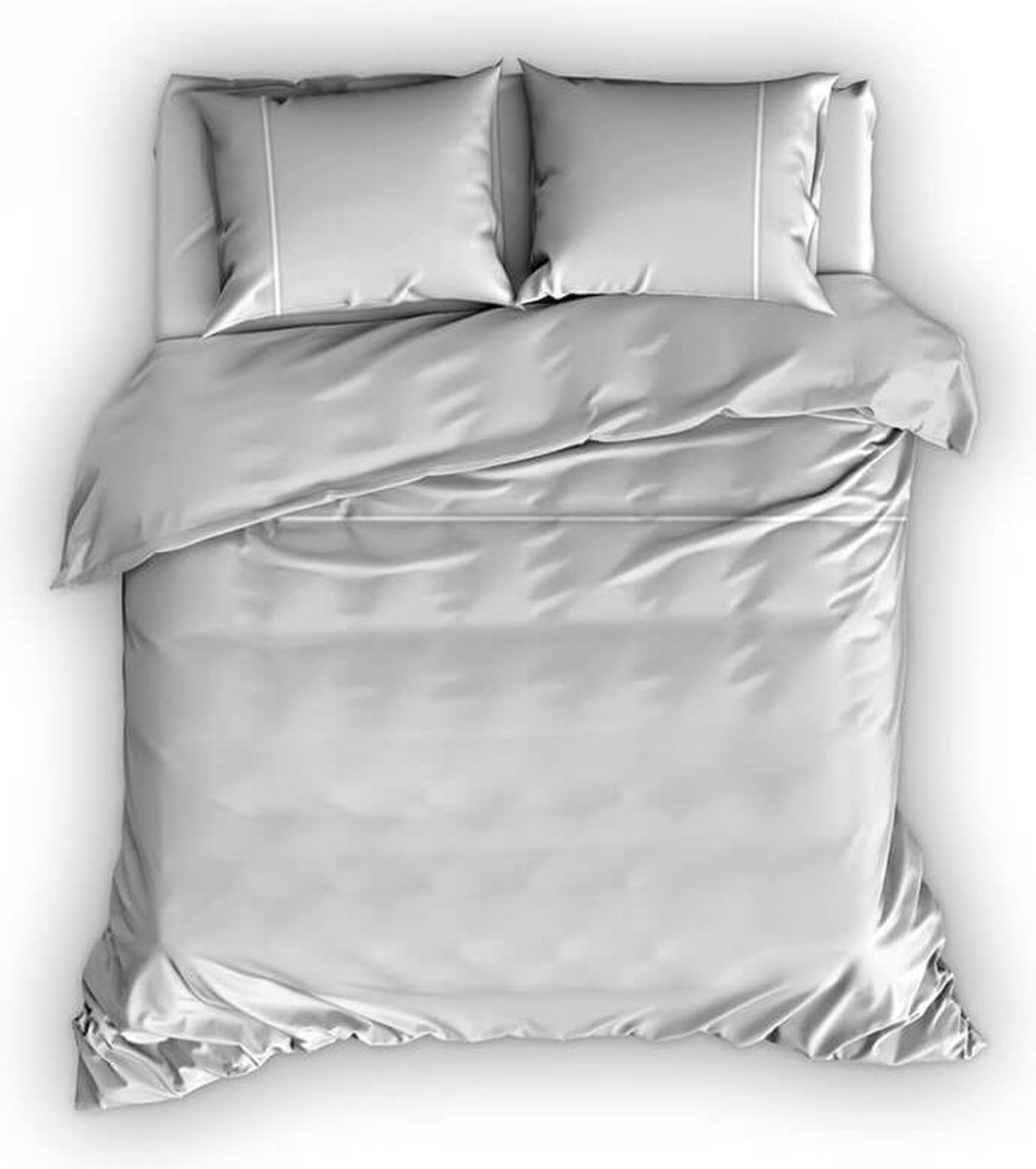 Romanette Flanellen Dekbedovertrek Duchesse Zilver/-200 X 200/220 Cm - Grijs