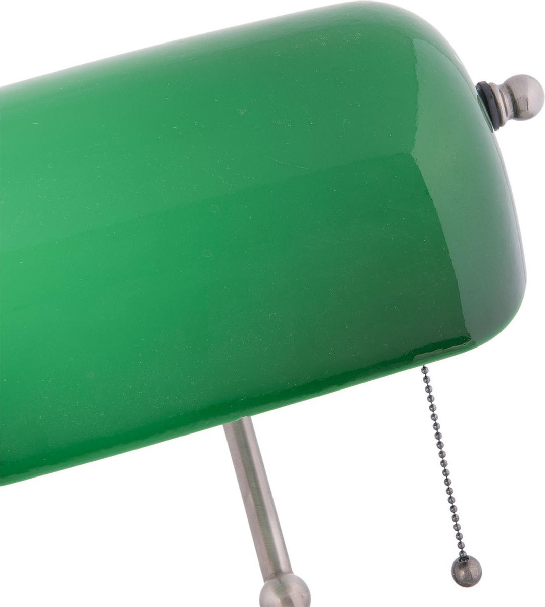 Clayre & Eef Bankierslamp Nikkel Kleur Glas 40 X ø 27 Cm E27 Max 40 -, Koper - Glas, Metaal - Groen