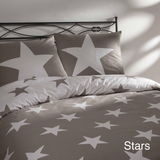 Day Dream Dekbedovertrek Stars Zand-240 X 200/220 Cm - Bruin