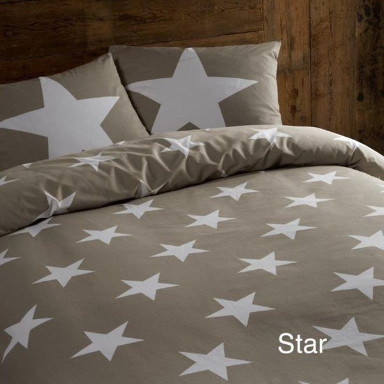 Day Dream Dekbedovertrek Stars Zand-240 X 200/220 Cm - Bruin