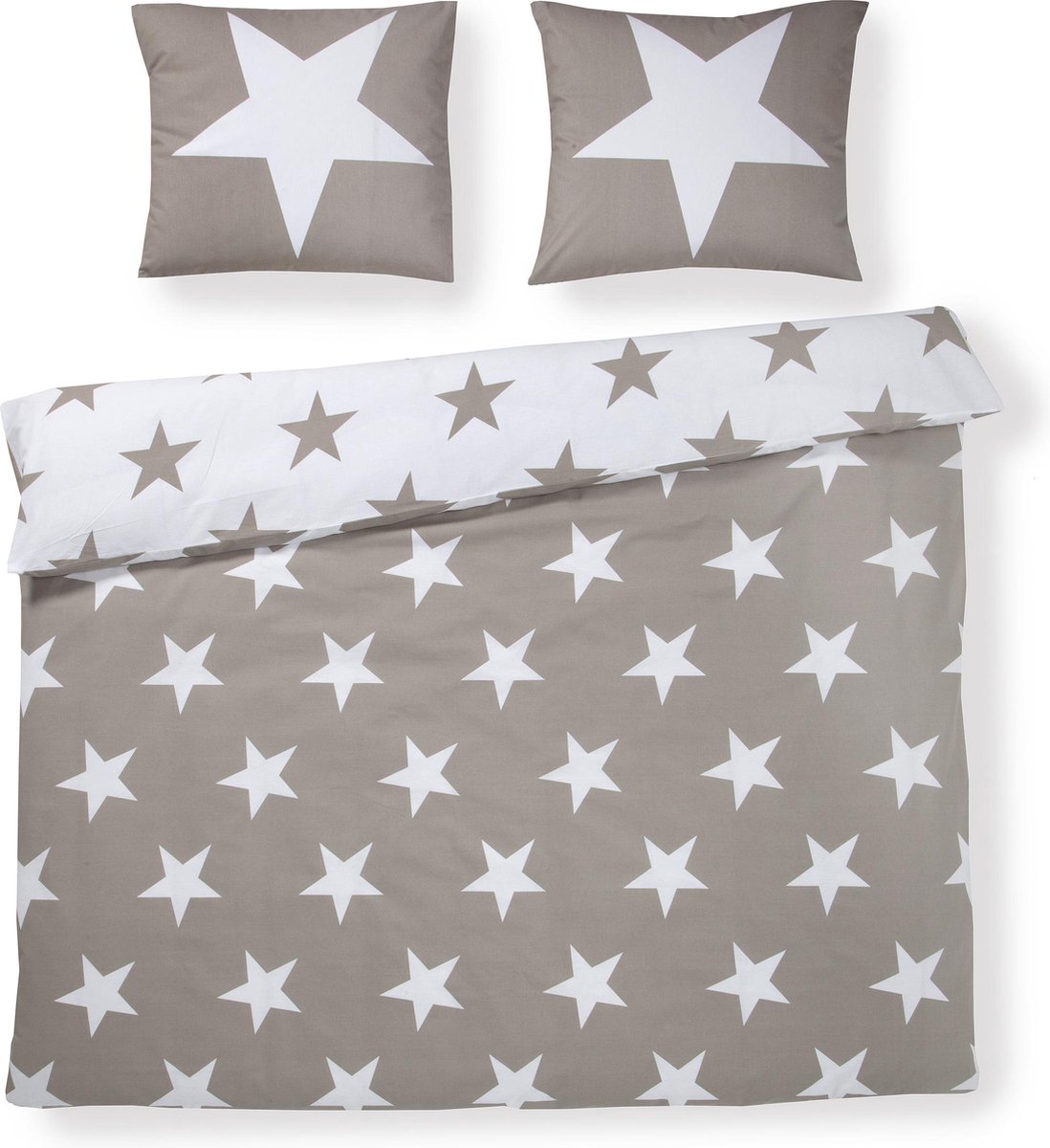 Day Dream Dekbedovertrek Stars Zand-240 X 200/220 Cm - Bruin