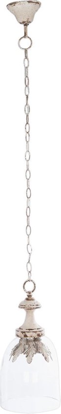 Clayre & Eef Hanglamp Compleet ø 21x43 Cm E27 Max. W -, Transparant - Ijzer - Wit