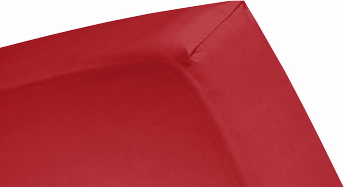 Cinderella Jersey Hoeslaken - 100% Gebreide Jersey Katoen - 1-persoons (70x200 Cm) - Red - Rood