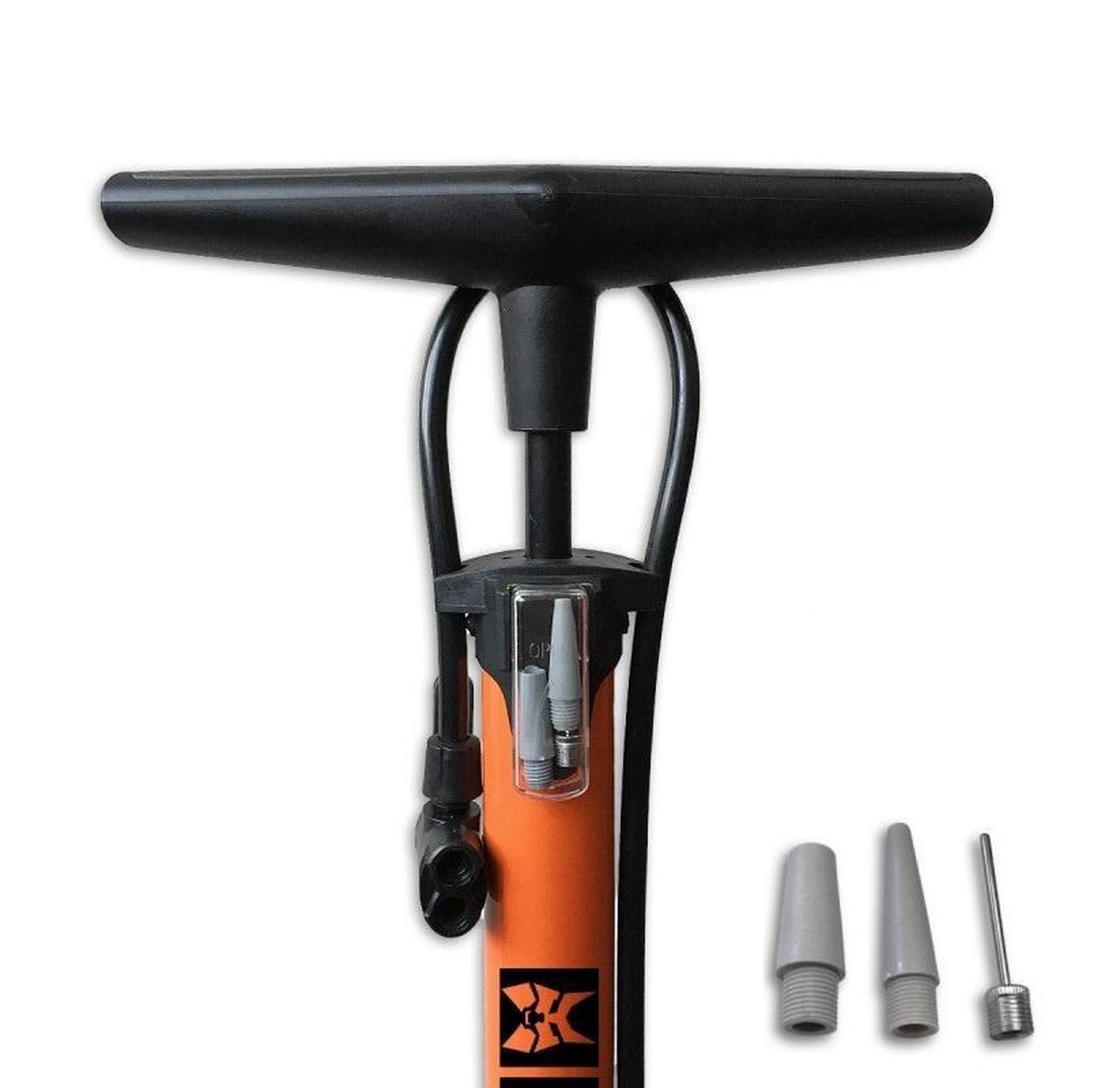 Lynx Vloerpomp Met Manometer 6 Bar - Oranje