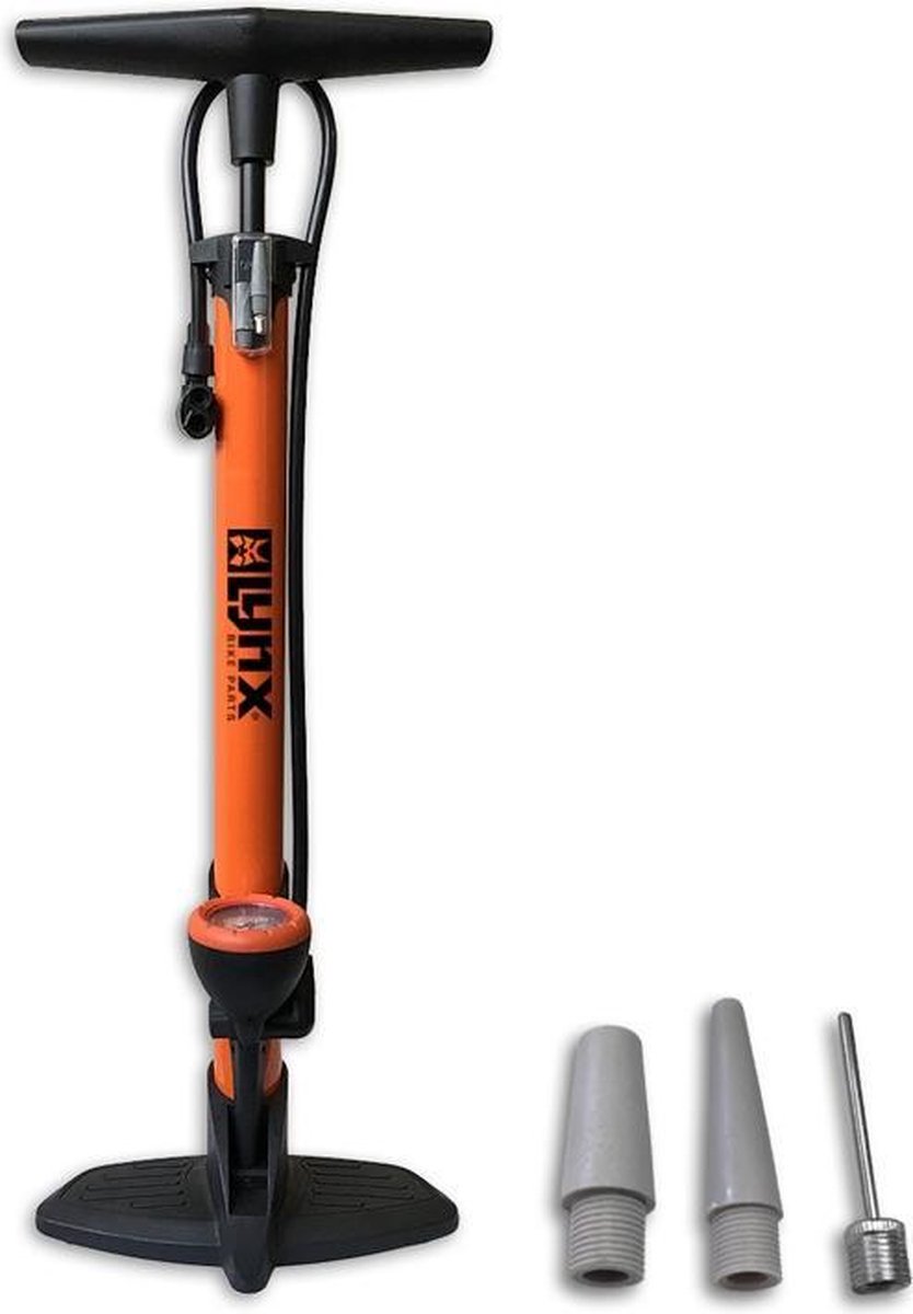 Lynx Vloerpomp Met Manometer 6 Bar - Oranje