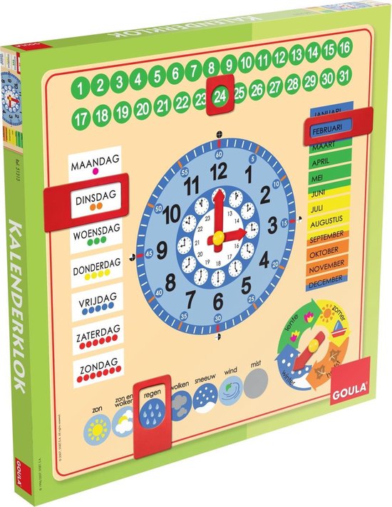 Goula Kalenderklok Hout 47 X 48 Cm