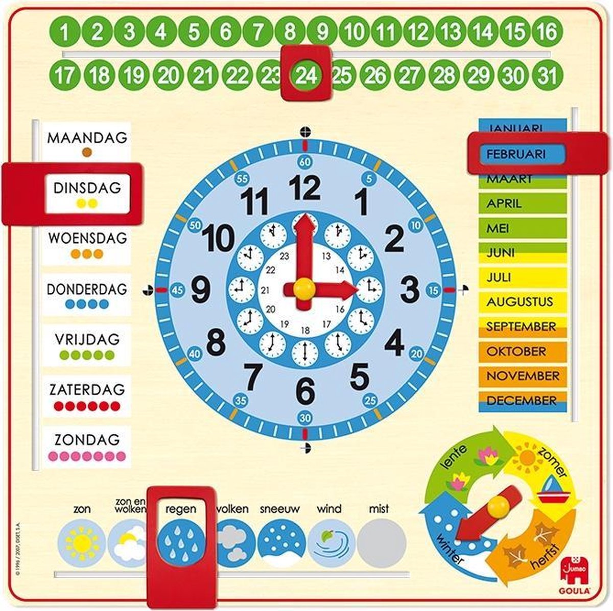 Goula Kalenderklok Hout 47 X 48 Cm